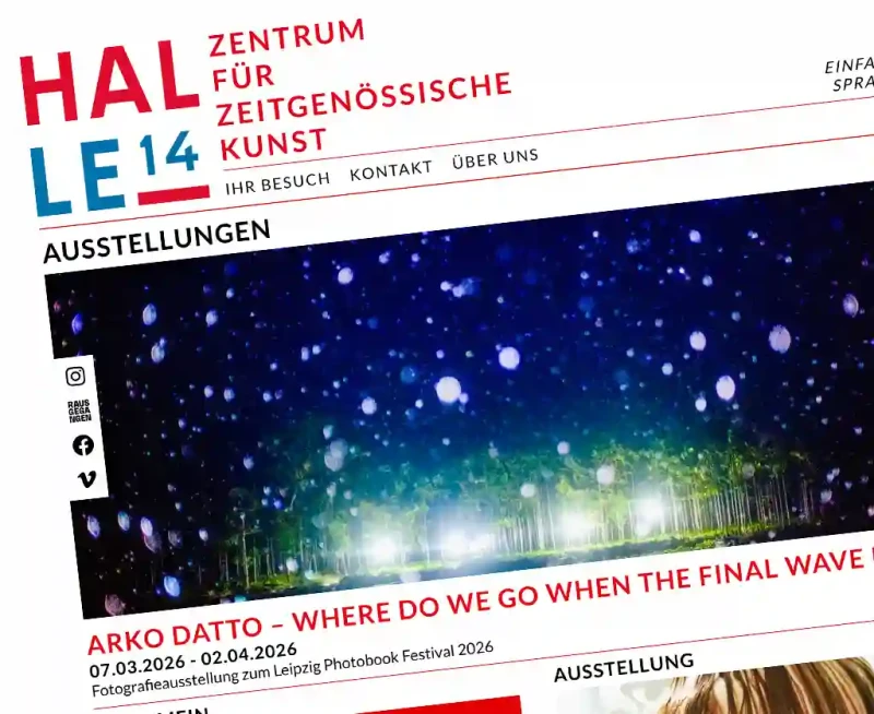 Screenshot der Halle14-Website